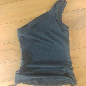 Lululemon one shoulder charcoal grey top SZ 4